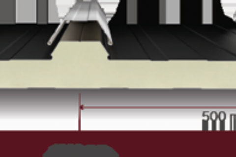 3-Rippen-Dachplatte mit verdeckter Schraube