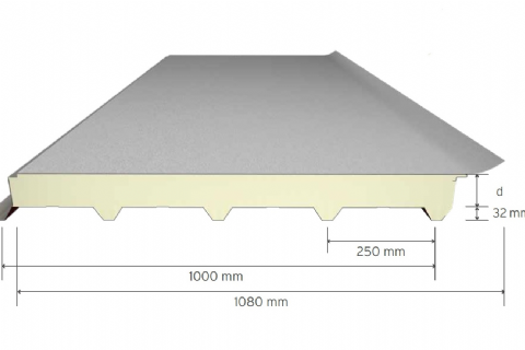 5-Rippen-Laminatmembran-Dachplatte